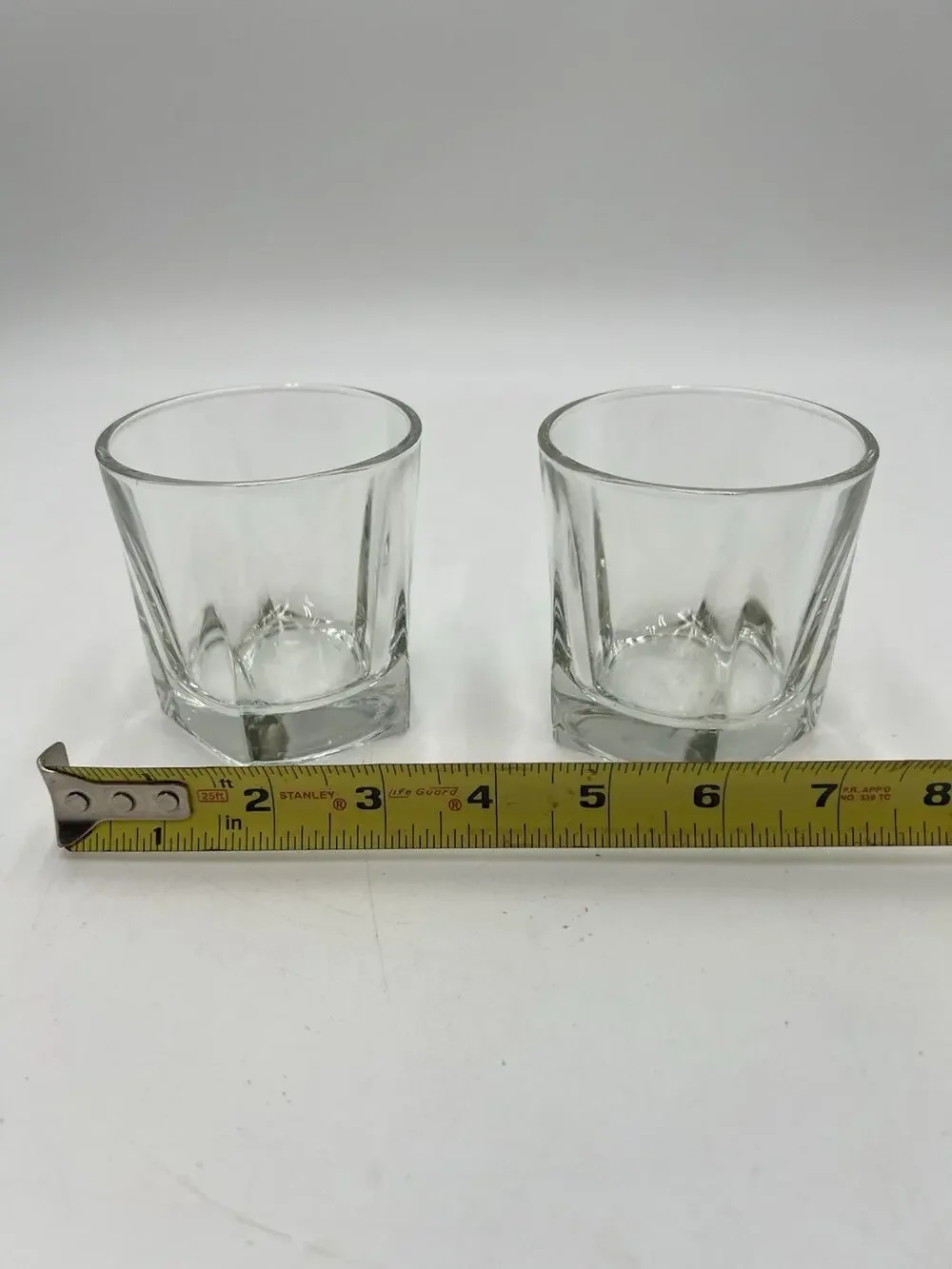 Set of 2 Libbey DuraTuff Inverness Rocks Whiskey Glasses 7 oz Heavy Base
